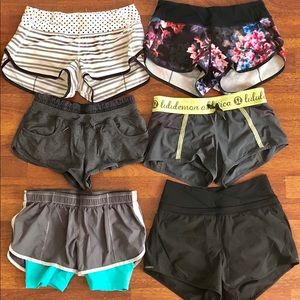 (6) Pairs of Lululemon Shorts size 4 XS/S